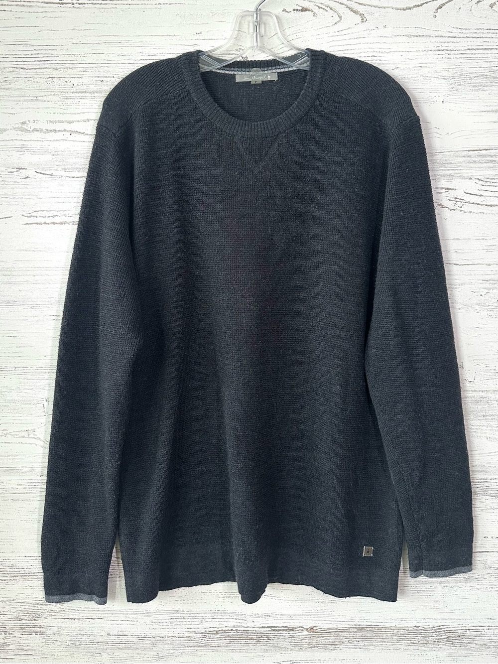 SMARTWOOL Men’s Waffle Knit Wool Crewneck Sweater L Gray
